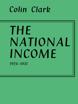 cover image of National Income 1924-1931